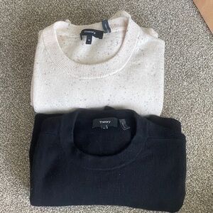 Theory Men's Cashmere Sweater Set Size Medium - Black and Cream